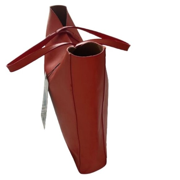 Buxton Women's Original Orange & Tan Simplicity Tote Leather Shoulder Hand Bag - Picture 5 of 15